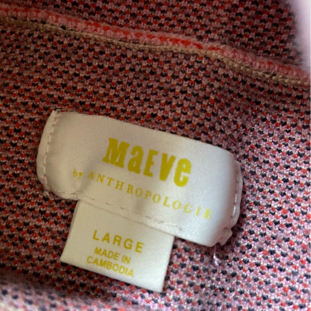 Anthropologie Maeve The Carys Mock Neck Mod Color Block Sweater large - Picture 4 of 7
